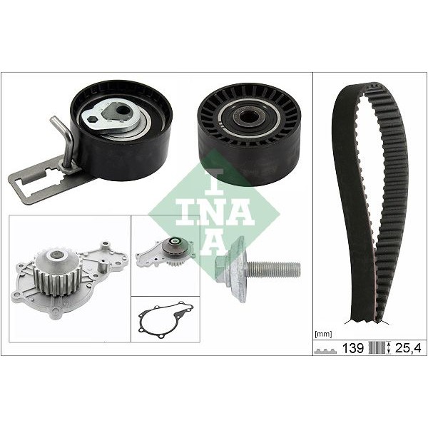 Комплект ангренажен ремък INA 530 0091 10 - AutoPower.BG