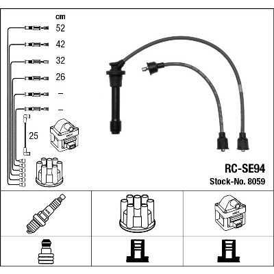 Комплект запалителни кабели NGK 8059 за Suzuki Vitara (ET,TA) 1.6 i 16V  All-wheel Drive (ET, TA02) - 97 коня | Кабели за свещи