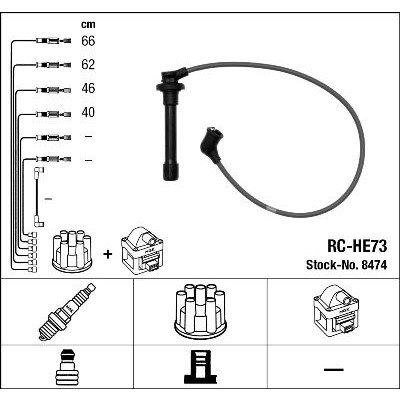 Комплект запалителни кабели NGK син 8474 - AutoPower.BG
