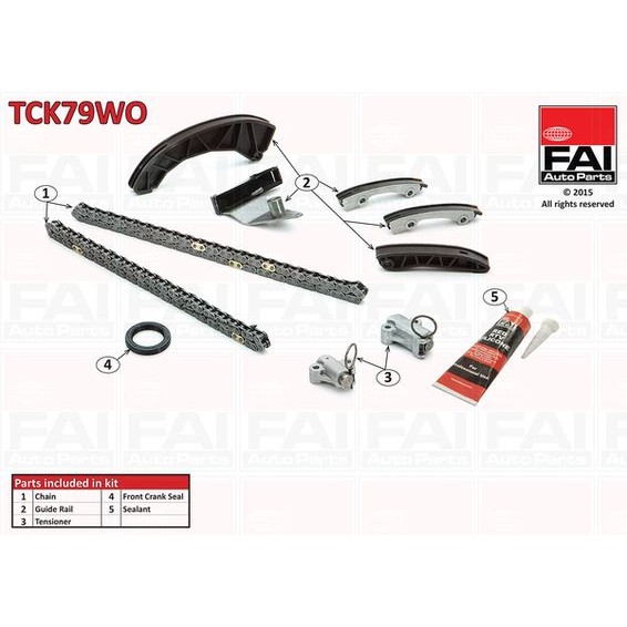 Комплект ангренажна верига FAI AutoParts TCK133C за BMW 1 E81 118 d - 143  коня | Ангренажна верига