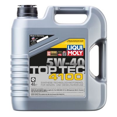 Снимка на Моторно масло LIQUI MOLY Top Tec 4100 5W-40 20697 за VW Golf 1 (17) 1.8 - 90 коня бензин