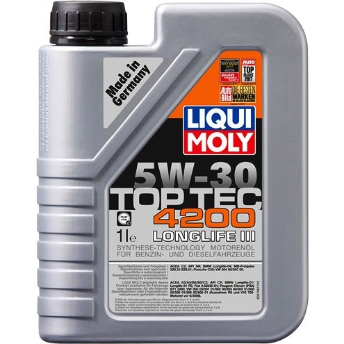 Снимка на Моторно масло LIQUI MOLY Top Tec 4200 5W-30 3706 за Ford Transit BOX 2.4 TDCi RWD - 100 коня дизел
