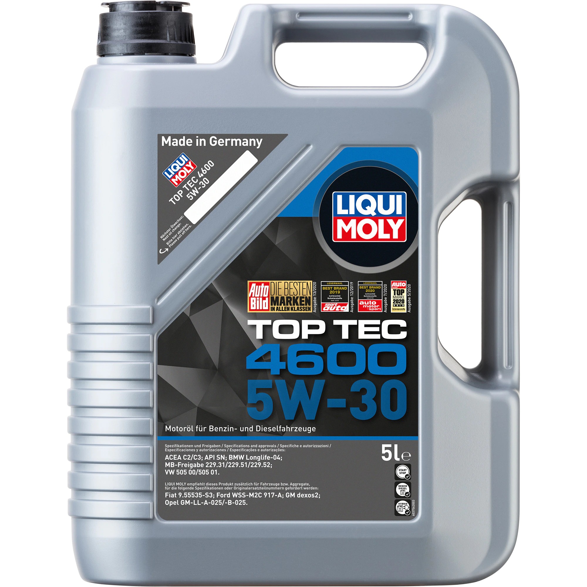 Снимка на Моторно масло LIQUI MOLY Top Tec 4600 5W-30 3756 за Audi 100 Avant (44, 44Q, C3) 2.0 E Cat - 115 коня бензин
