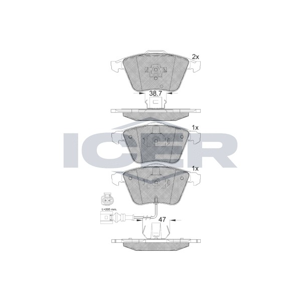 Снимка на Накладки ICER 181653 за VW Scirocco (137) 2.0 TSI - 210 коня бензин