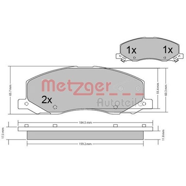Снимка на Накладки METZGER 1170468 за Opel Insignia Hatchback 2.0 CDTI (68) - 110 коня дизел