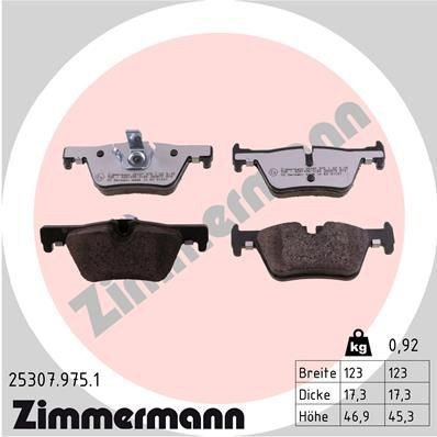 Снимка на Накладки ZIMMERMANN rd:z 25307.975.1 за BMW 3 Touring F31 320 d xDrive - 163 коня дизел