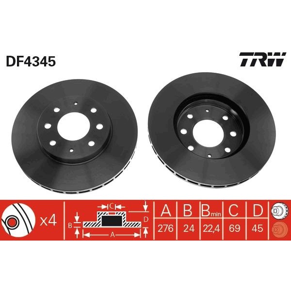 Оценка и мнение за Спирачен диск TRW черен DF4345