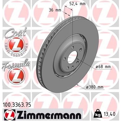 Спирачен диск ZIMMERMANN FORMULA Z COAT Z 100.3363.75 - AutoPower.BG