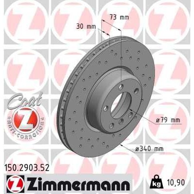 Снимка на Спирачен диск ZIMMERMANN SPORT COAT Z 150.2903.52
