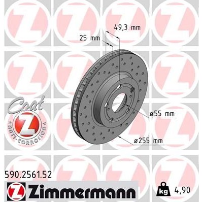 Снимка на Спирачен диск ZIMMERMANN SPORT COAT Z 590.2561.52