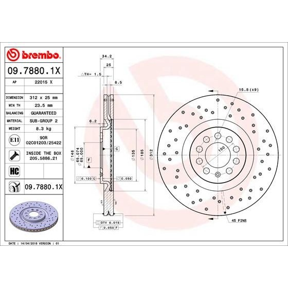 Оценка и мнение за Спирачен диск BREMBO XTRA LINE 09.7880.1X