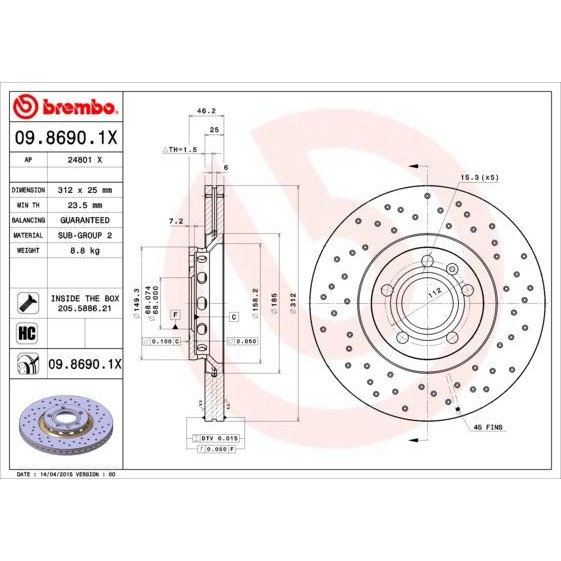 Оценка и мнение за Спирачен диск BREMBO XTRA LINE 09.8690.1X