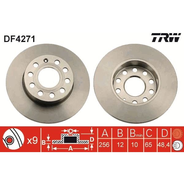 Снимка на Спирачен диск TRW черен DF4271 за Skoda Superb (3T4) 2.0 TDI - 170 коня дизел
