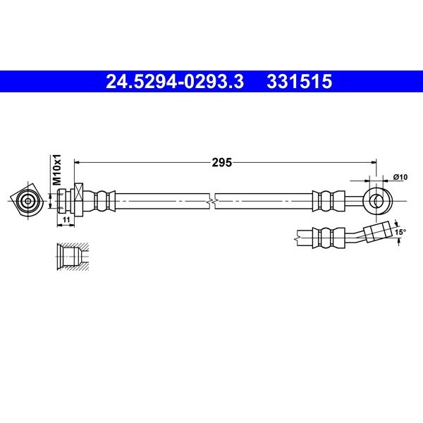 Снимка на Спирачен маркуч ATE 24.5294-0293.3 за Hyundai i30 1.6 - 116 коня бензин