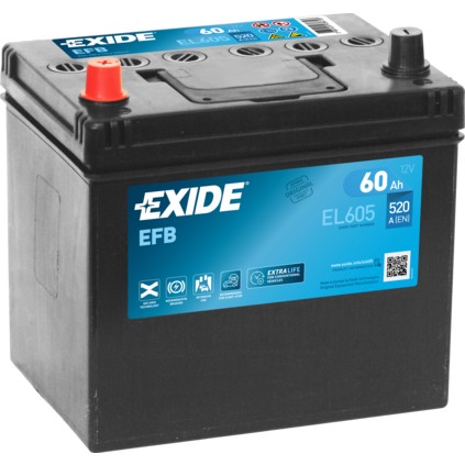 Снимка на Стартов акумулатор EXIDE EFB EL605 за Subaru Leone 3 Wagon 1600 4WD - 75 коня бензин