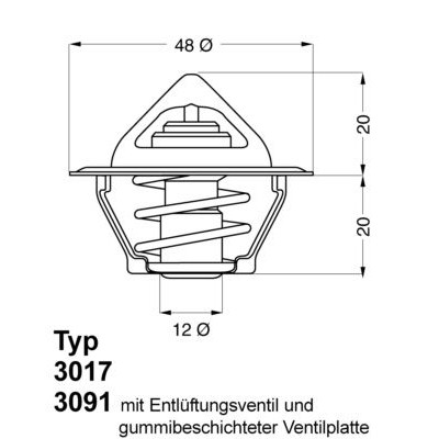 Снимка на Термостат BorgWarner (Wahler) 3017.92D2 за Opel Astra F Hatchback 1.4 Si (F08, M08, F68, M68) - 82 коня бензин