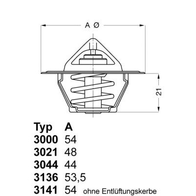 Термостат BorgWarner (Wahler) 3136.88D50 за Peugeot 205 (20A,C) 1.1 - 54  коня | Термостат