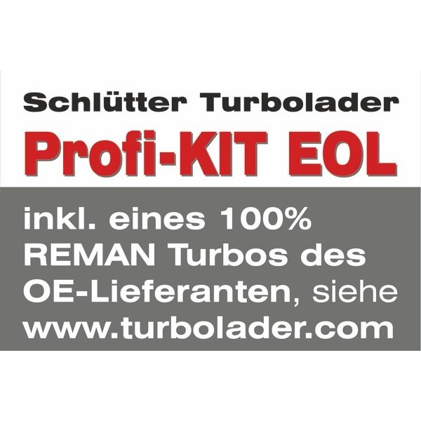 Снимка на Турбина, принудително пълнене с въздух SCHLUTTER TURBOLADER END of LIFE PROFIKIT - with original GARRETT REMAN Turbo 166-00666EOL
