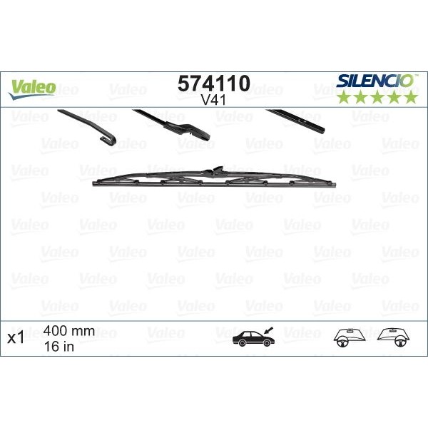 Снимка на Чистачки VALEO SILENCIO CONVENTIONAL SINGLE 574110 за Daihatsu HIJET Box (S85) 1.0 i - 48 коня бензин