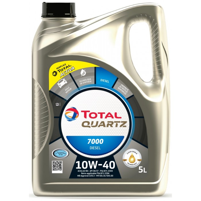 Снимка на Моторно масло TOTAL QUARTZ 7000 DIESEL 10W40 5L за Opel Astra G Hatchback 1.2 16V (F08, F48) - 75 коня бензин