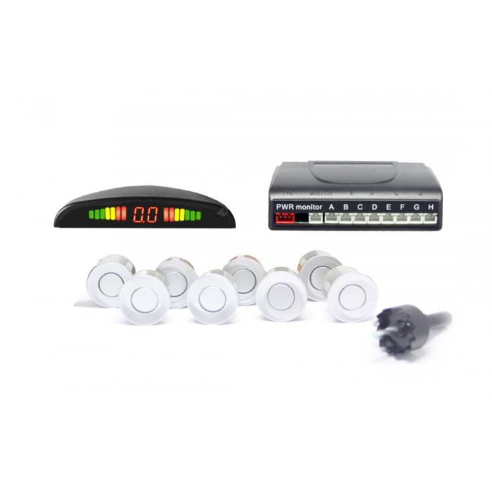Снимка на Парктроник с 8 сензора и LED дисплей - сребристи датчици AP PS8LS за камион MAN TGX 26.540 - 540 коня дизел