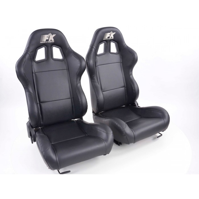 Снимка на Спортни седалки комплект 2 бр. Boston еко кожа черни FK Automotive FKRSE010141 за Audi A4 Avant (8E5, B6) 2.4 - 170 коня бензин
