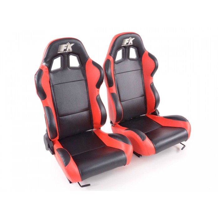Оценка и мнение за Спортни седалки комплект 2 бр. Boston еко кожа черни/червени / FK Automotive FKRSE010133