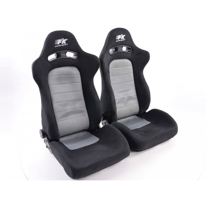 Оценка и мнение за Спортни седалки комплект 2 бр. Chicago сиви/черни FK Automotive FKRSE010089