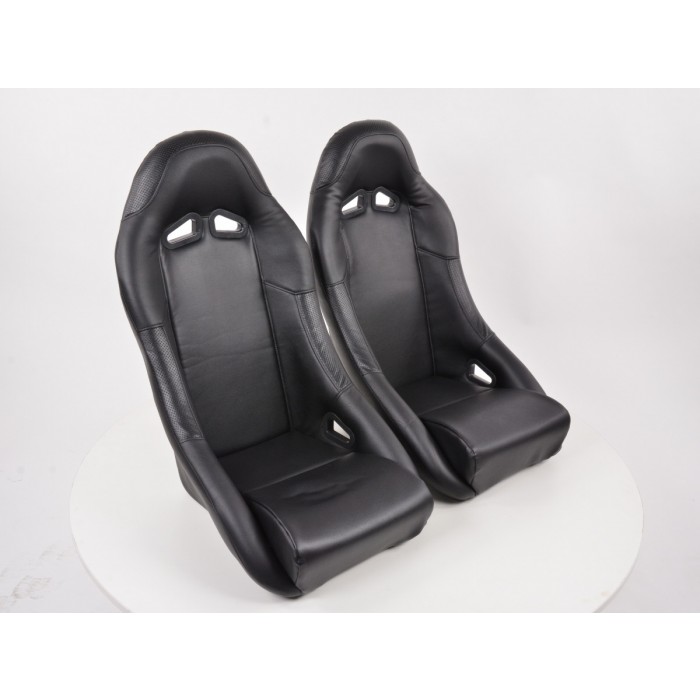 Снимка на Спортни седалки комплект 2 бр. Club еко кожа черни FK Automotive FKRSE13079 за Audi A4 Avant (8E5, B6) 2.4 - 170 коня бензин