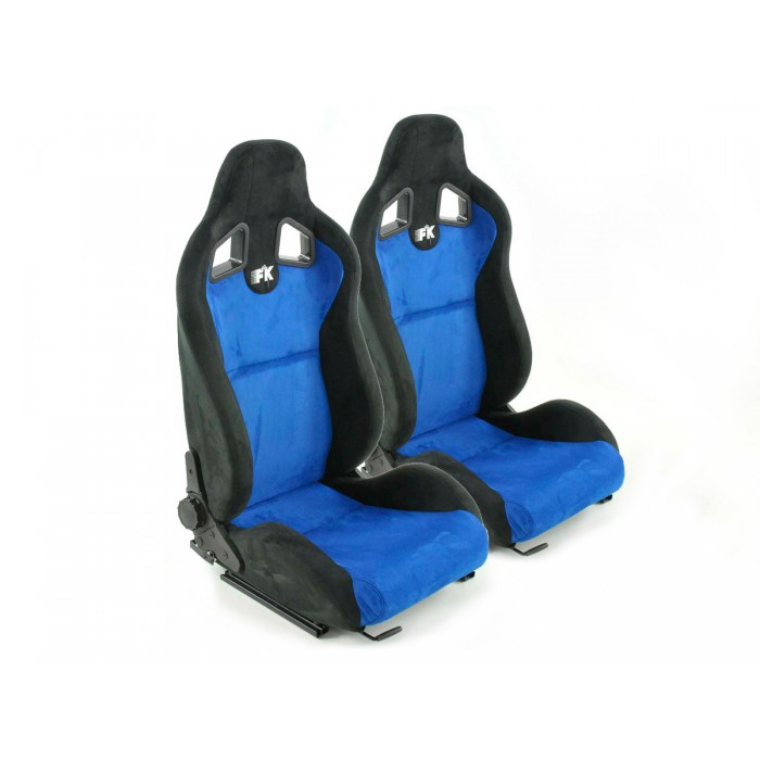 Снимка на Спортни седалки комплект 2 бр. Columbus еко кожа сини/черни FK Automotive FKRSE011047 за камион MAN TGS 28.440 - 441 коня дизел