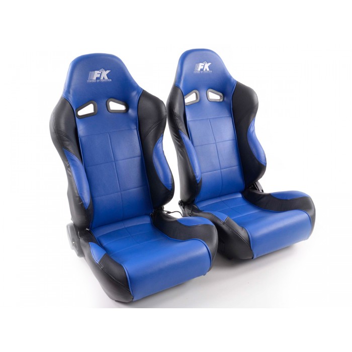 Снимка на Спортни седалки комплект 2 бр. Comfort еко кожа сини/черни FK Automotive FKRSE893/894 за Audi A3 Cabrio (8V7) 35 TFSI - 150 коня бензин