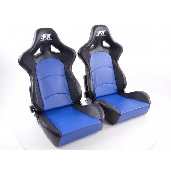 Снимка на Спортни седалки комплект 2 бр. Control еко кожа сини/черни FK Automotive FKRSE413-1/413-2 за Mercedes E-class Convertible (a207) E 350 BlueTEC/ d (207.426) - 258 коня дизел