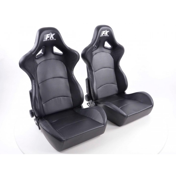 Снимка на Спортни седалки комплект 2 бр. Control еко кожа черни FK Automotive FKRSE411-1/411-2 за Honda CR-V 2 (RD) Vtec (RD7) - 160 коня бензин