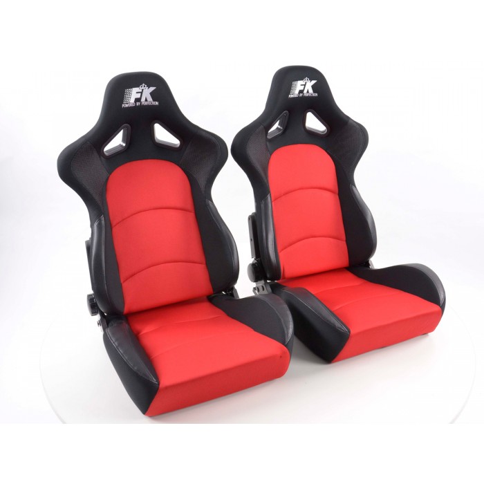 Снимка на Спортни седалки комплект 2 бр. Control червени /черни FK Automotive FKRSE405-1/405-2 за Audi A4 Avant (8E5, B6) 2.4 - 170 коня бензин