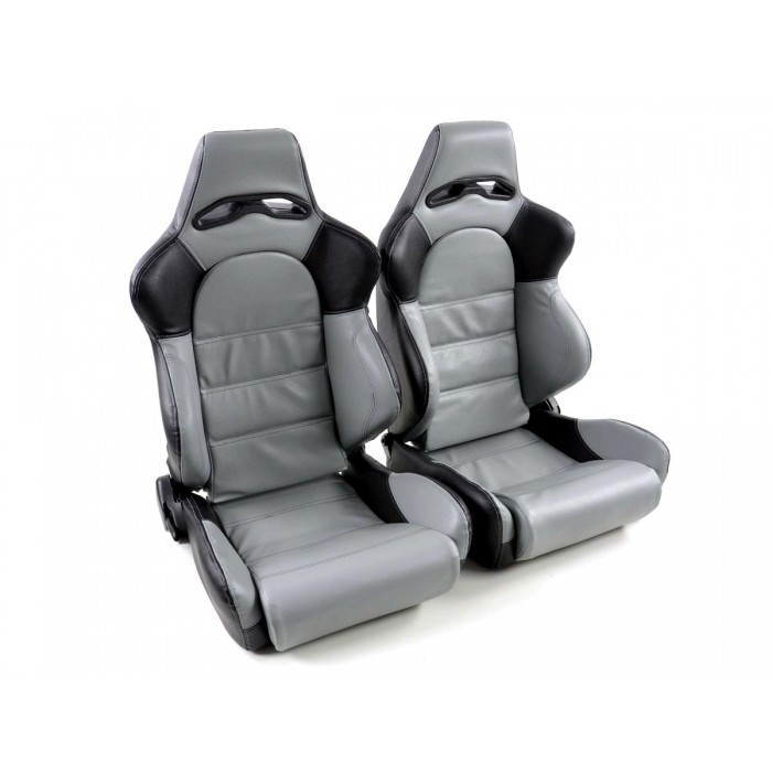 Оценка и мнение за Спортни седалки комплект 2 бр. Edition 1 еко кожа сиви/черни FK Automotive DP011