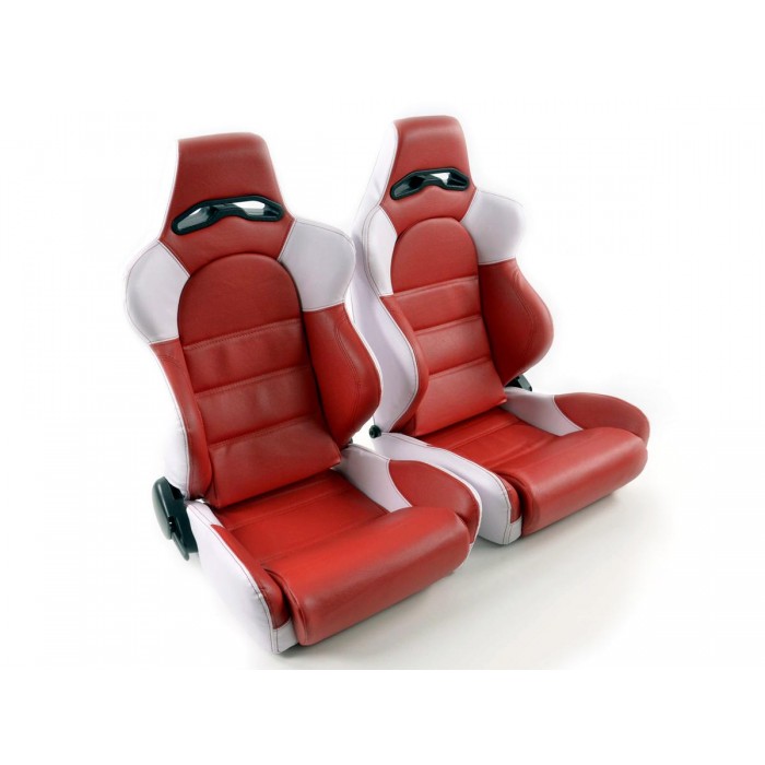 Снимка на Спортни седалки комплект 2 бр. Edition 1 еко кожа червени / бели FK Automotive DP007 за Chevrolet G30 Standard Passenger Van 5.0 - 162 коня бензин
