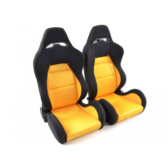 Снимка на Спортни седалки комплект 2 бр. Edition 3 жълти/черни FK Automotive DP025 за Hyundai Grand Santa Fe 3.3 GDi All-wheel Drive - 286 коня бензин