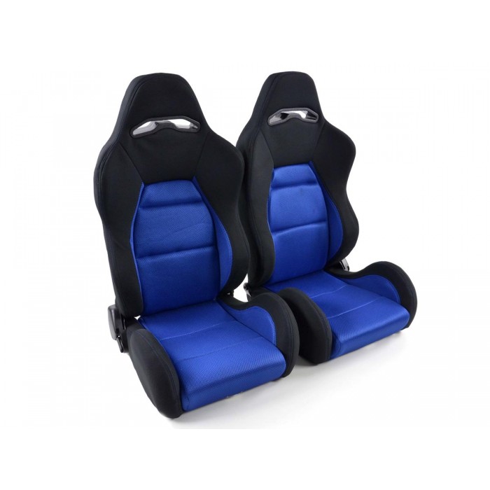 Снимка на Спортни седалки комплект 2 бр. Edition 3 сини/черни FK Automotive DP029 за CHEVROLET BEAT M300 1.2 LPG - 82 коня Бензин/Автогаз(LPG)
