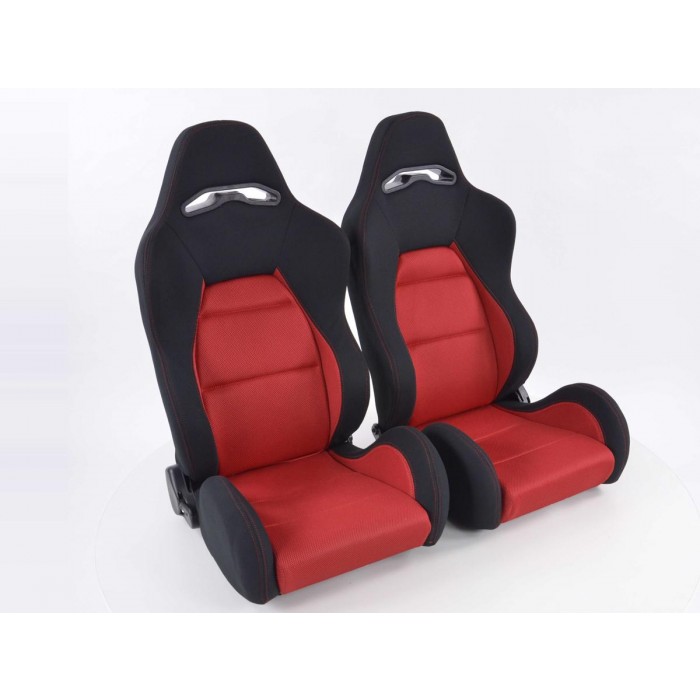 Снимка на Спортни седалки комплект 2 бр. Edition 3 червени /черни FK Automotive DP027 за Audi Coupe B2 (81, 855, 856) 2.2 quattro - 136 коня бензин