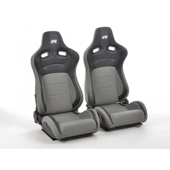 Оценка и мнение за Спортни седалки комплект 2 бр. Köln еко кожа/текстил черни/сиви FK Automotive FKRSE17053