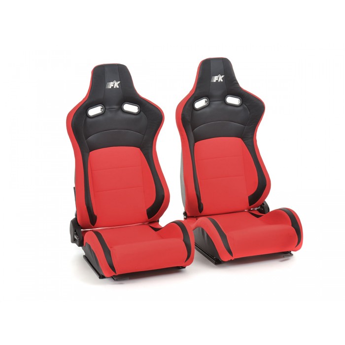 Снимка на Спортни седалки комплект 2 бр. Köln еко кожа/текстил черни/червени FK Automotive FKRSE17055 за Mitsubishi Shogun (V60,V70) 3.2 DI-D (V68W, V78W) - 165 коня дизел