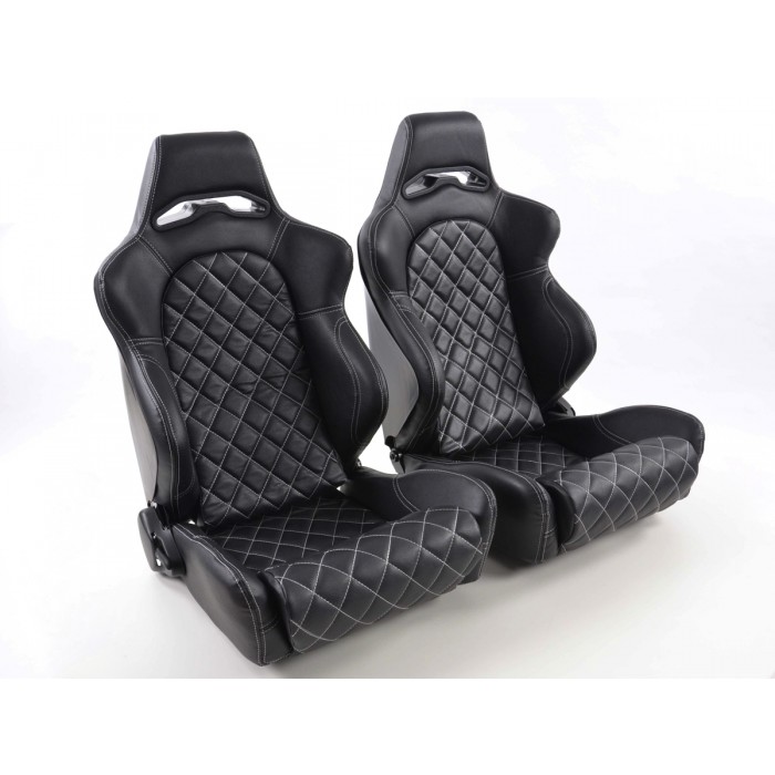 Снимка на Спортни седалки комплект 2 бр. Las Vegas еко кожа черни back made of GFK FK Automotive FKRSE011037 за Suzuki Aerio (ER) 2.3 - 155 коня бензин