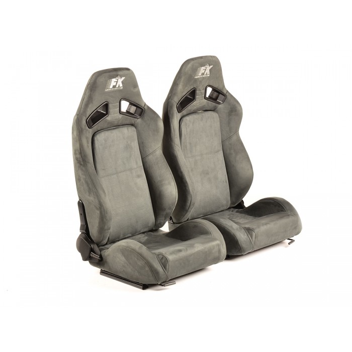 Снимка на Спортни седалки комплект 2 бр. Leipzig еко кожа сиви FK Automotive FKRSE17043 за Audi A4 Avant (8E5, B6) 2.4 - 170 коня бензин
