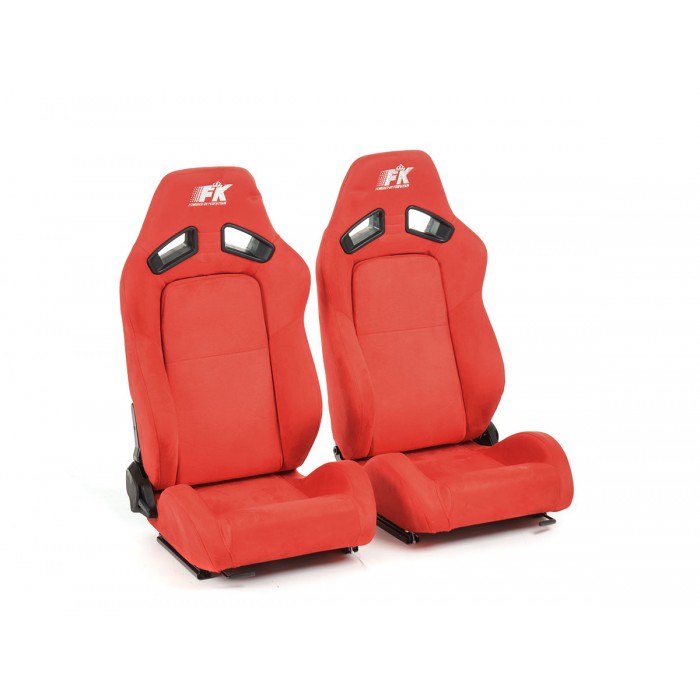 Оценка и мнение за Спортни седалки комплект 2 бр. Leipzig еко кожа червени FK Automotive FKRSE17045