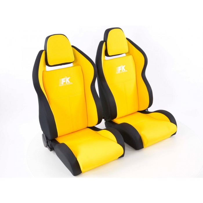 Оценка и мнение за Спортни седалки комплект 2 бр. Race 5 жълти/черни FK Automotive FKRSE759/760