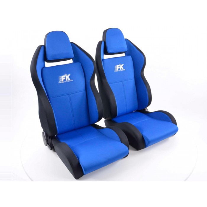 Снимка на Спортни седалки комплект 2 бр. Race 5 сини/черни FK Automotive FKRSE755/756 за Hyundai H100 BOX 2.4 - 114 коня бензин