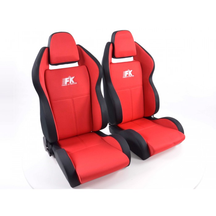 Снимка на Спортни седалки комплект 2 бр. Race 5 червени /черни FK Automotive FKRSE753/754 за BMW 2500-3.3 (E3) 3.0 Si - 194 коня бензин