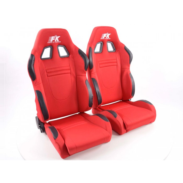 Снимка на Спортни седалки комплект 2 бр. Racecar червени / FK Automotive FKRSE233/234 за Peugeot Partner Combispace (5F) 1.4 - 73 коня бензин