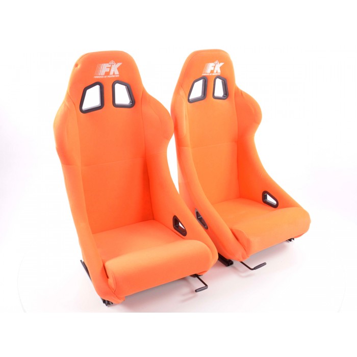 Снимка на Спортни седалки комплект 2 бр. San Francisco оранжеви FK Automotive FKRSE010163 за Citroen Relay VAN 2.0 BlueHDi 130 4x4 - 130 коня дизел