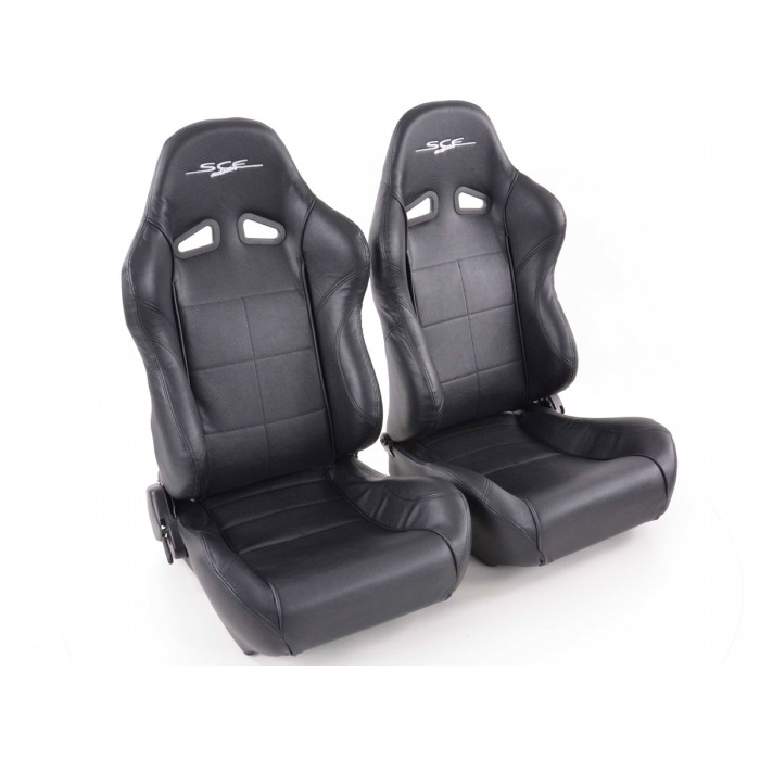 Оценка и мнение за Спортни седалки комплект 2 бр. SCE-Sportive 1 еко кожа черни FK Automotive SCERSE103/104